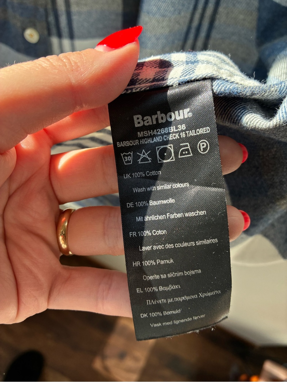 Barbour Highland Check 16 Tailored Shirt (Size:M) - Picture 14 of 15